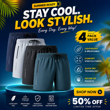 Premium Men’s Casual Shorts – Pack of 4 | Comfortable, Stylish & Everyday Wear